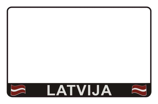 Motocikla numura turētājs ar uzrakstu - Latvija un karogiem
