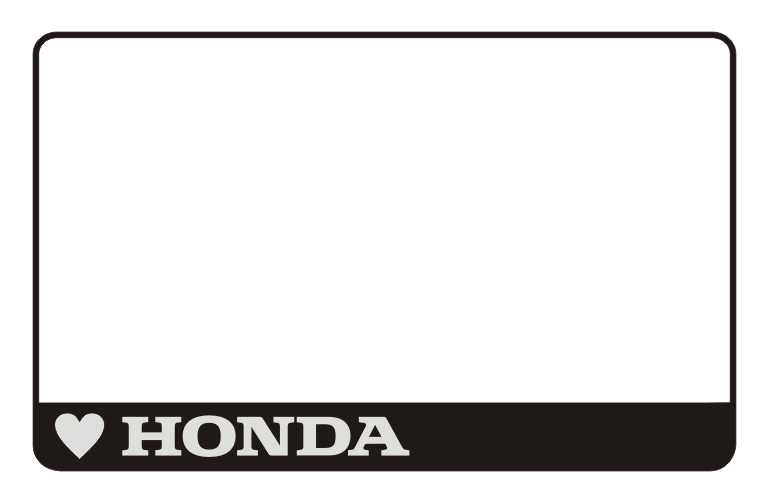 Motocikla numura turētājs ar uzrakstu – (mīlu) Honda