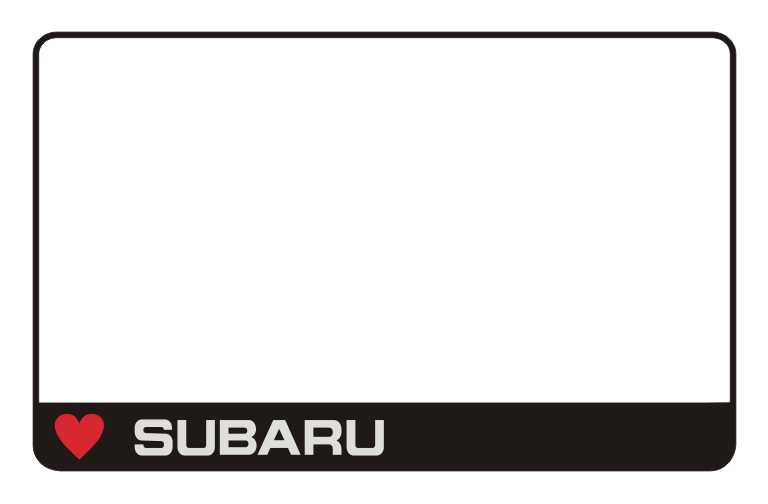Motocikla numura turētājs ar uzrakstu – (Mīlu) Subaru
