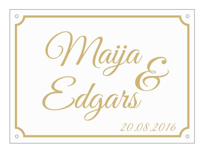 Zīme - Maija & Edgars ar datumu, 160 x 220 mm