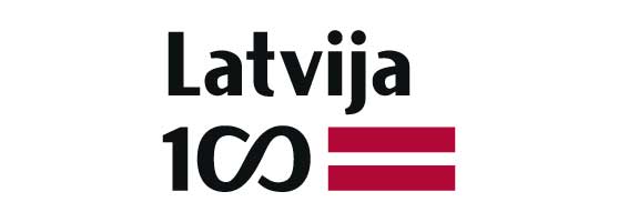 Uzlīme, uzraksts - Latvija 100 un karogs, 14 x 25 cm